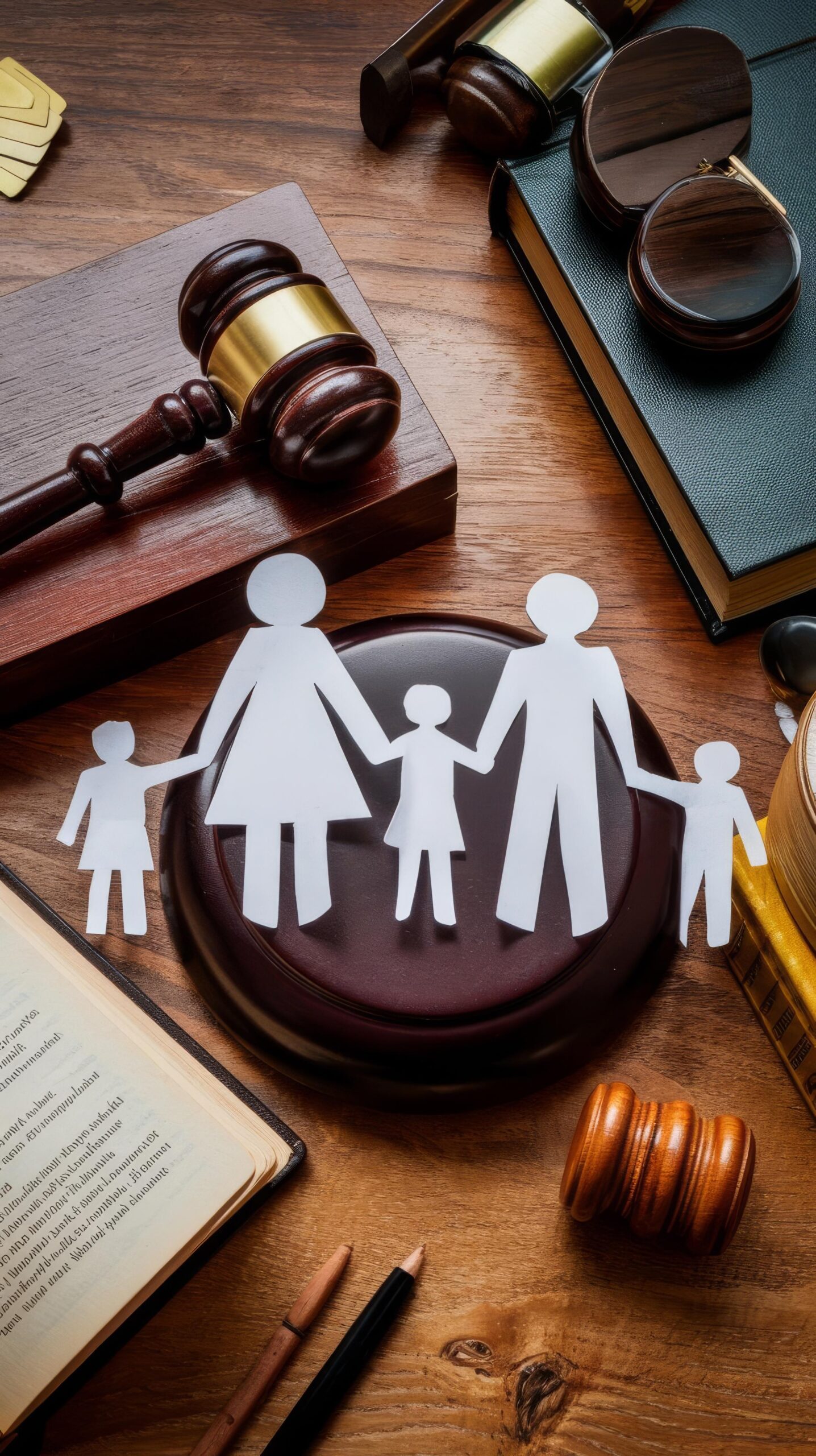 paper cut family judge gavel book other objects family law scaled